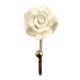 Cream Rose Flower Ceramic Wall Hook 